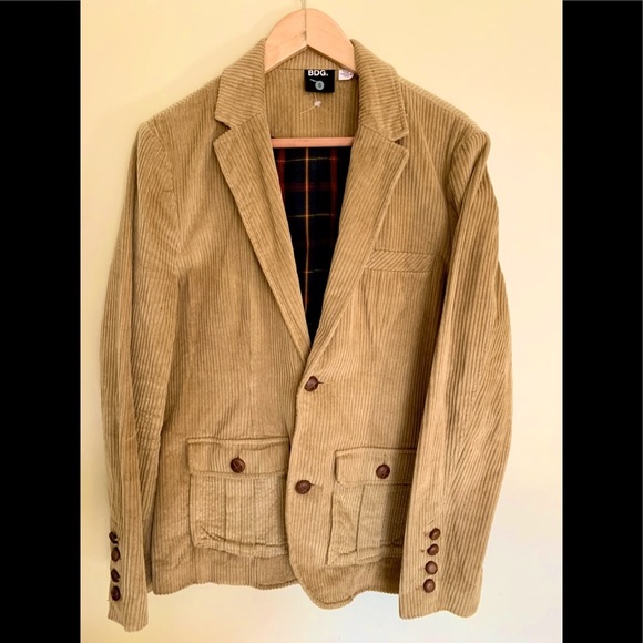 BDG Urban Outfitters Tan Bubble Corduroy Blazer with brown scored button - Picture 4 of 7